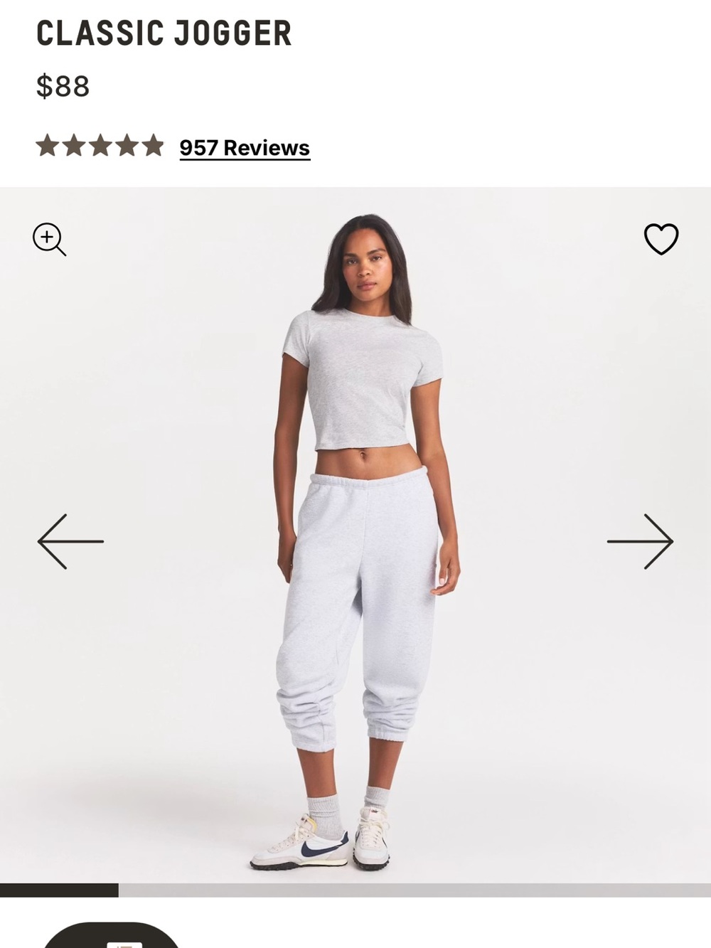 Skims Classic Jogger Heather Gray Top & Joggers size XXS